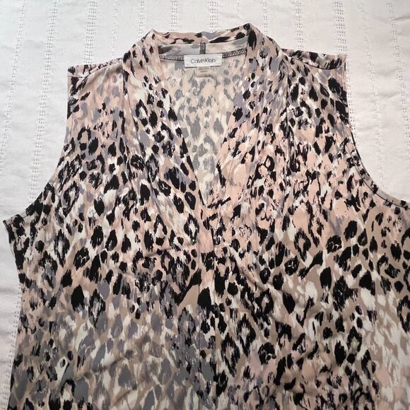 Calvin Klein blouse top animal print sleeveless size M - Picture 3 of 6